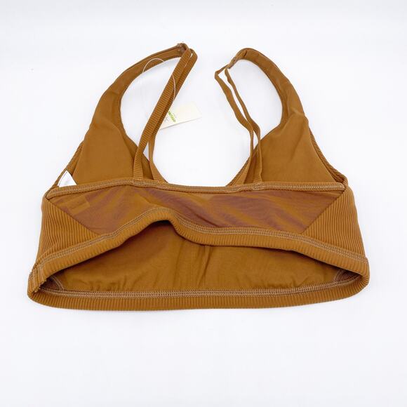 OFFLINE By Aerie Women's Ribbed Plunge Sports Bra Brown Size Small - Picture 2 of 5
